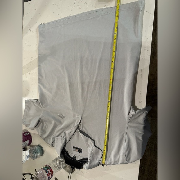 Callaway Golf Polo Shirt Men’s Large Gray White Performance Stripe Short Sleeve - Picture 7 of 7